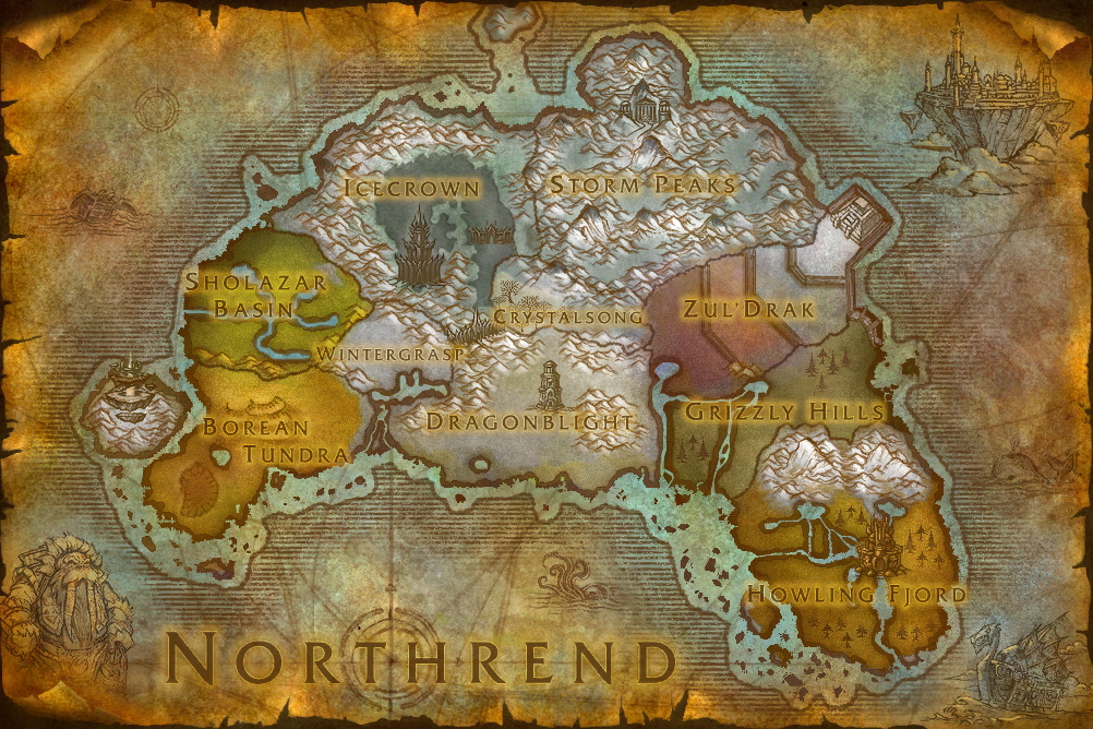 Original Wrath of the Lich King Northrend map