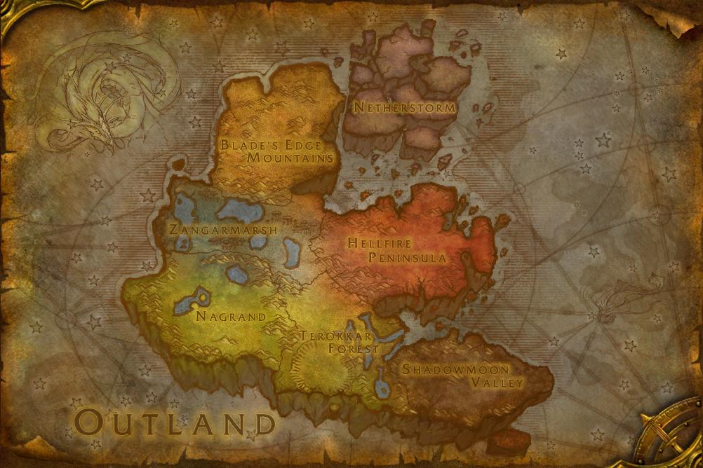 Original Wrath of the Lich King Outland map